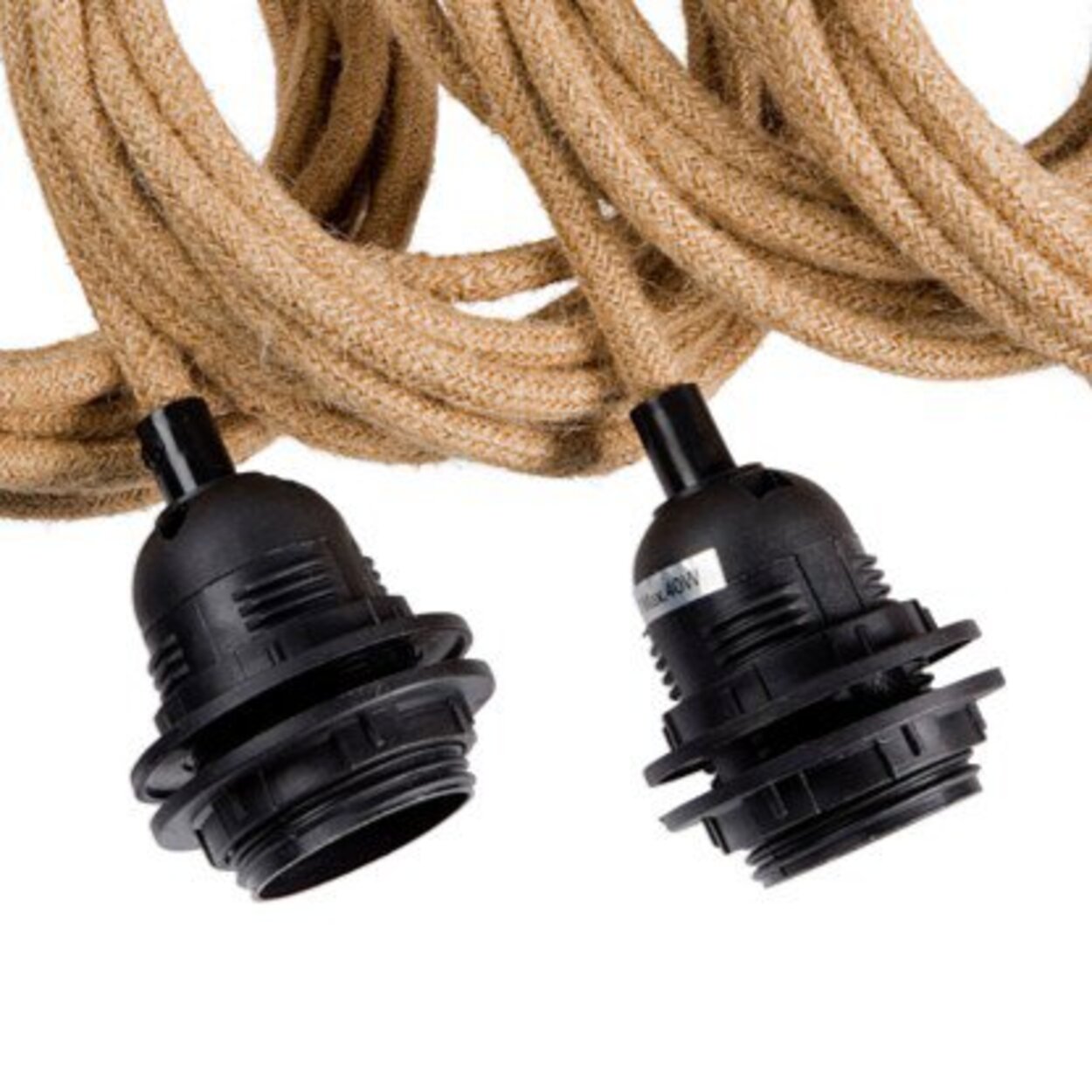 Ceiling light fittings - natural black - pack of 5