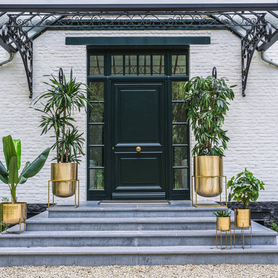 The Brass Planter on Stand - Brass - XL