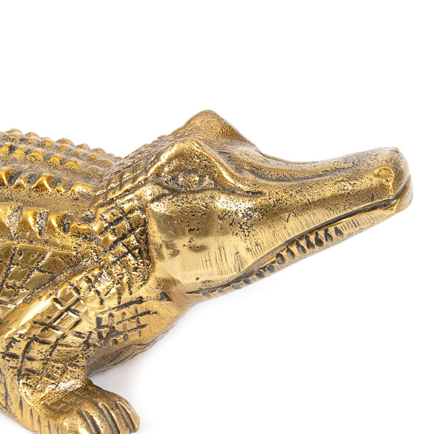The Crocodile Book Stands - Brass