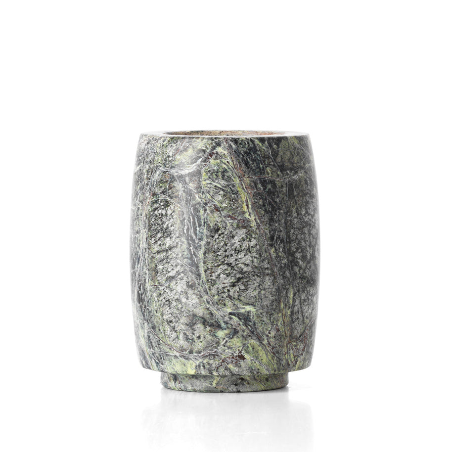 The Bidasar Marble Candle Holder - Green - Tall