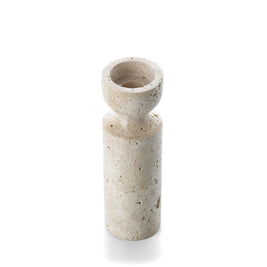 The Travertine Hourglass Candleholder - Beige - M