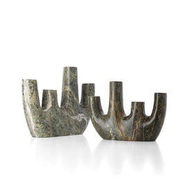 The Bidasar Marble Vase - Green - Tall