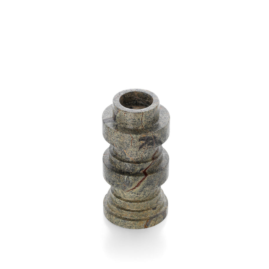 The Bidasar Marble Totemic Candle Holder - Green