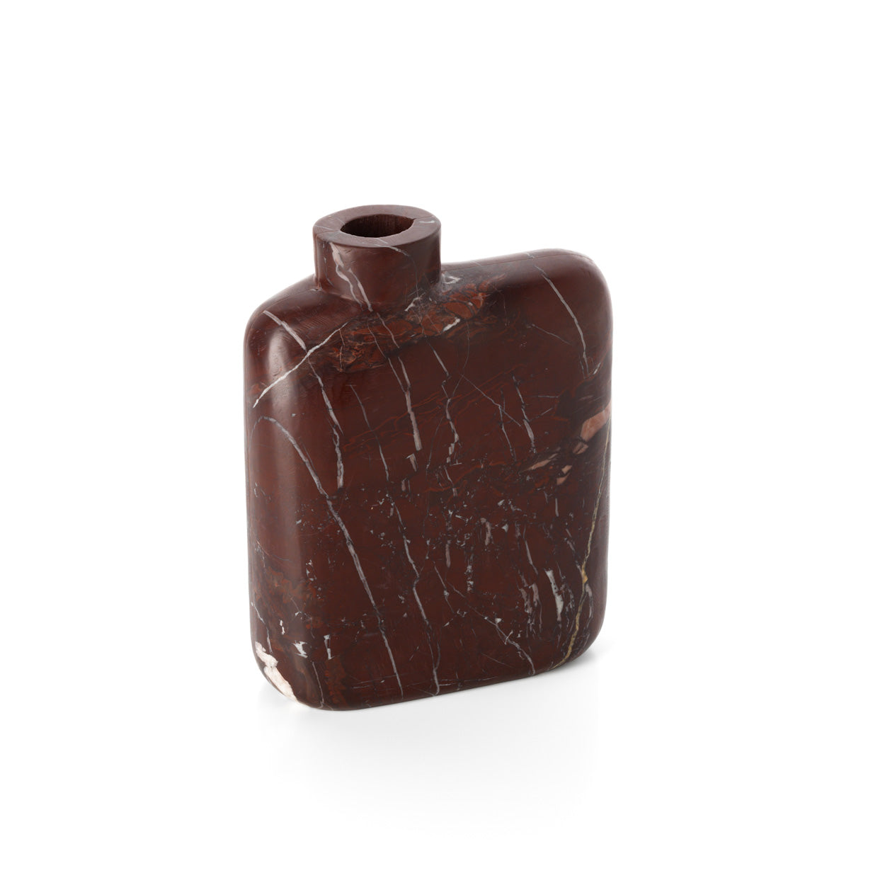 The Rosso Levanto marble vase - wine-red - tall