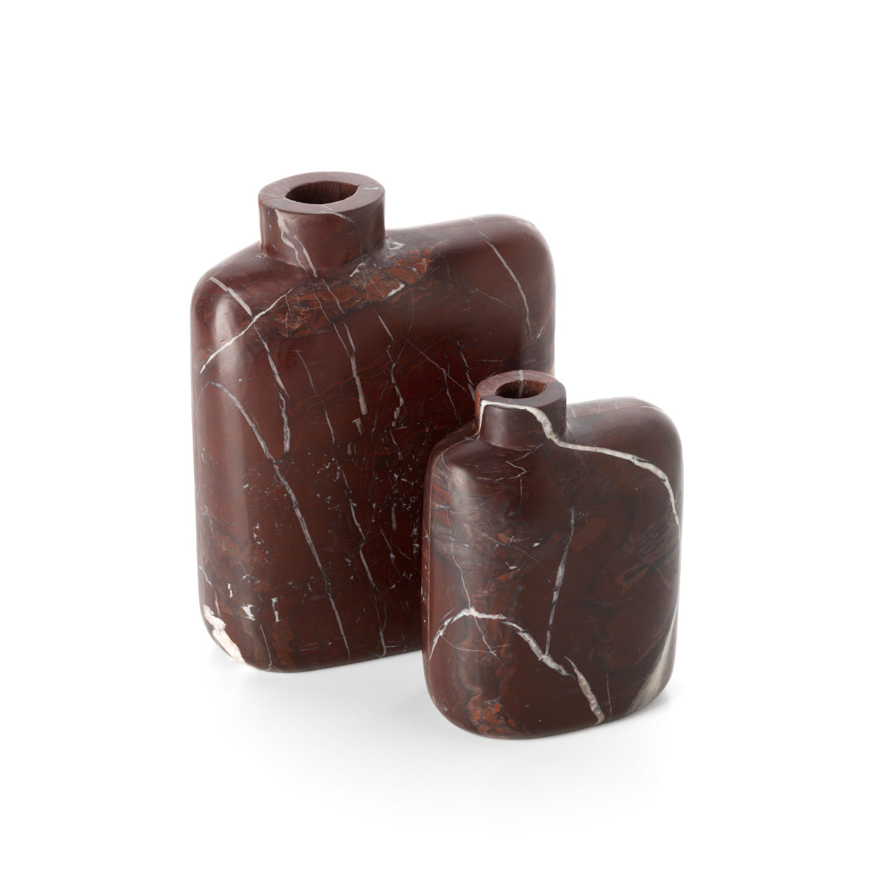 The Rosso Levanto marble vase - wine-red - tall