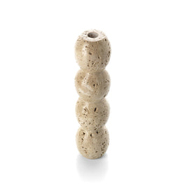 The Travertine Totem Taper Candle Holder - Beige - Large