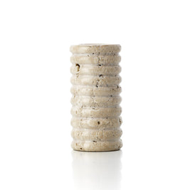 The Travertine Ripple Tealight Holder - Beige - L