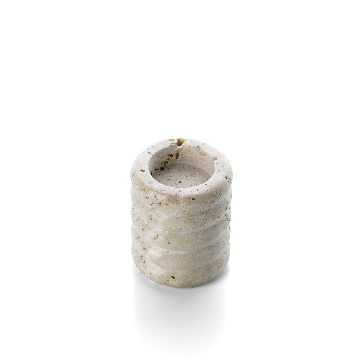The Travertine Ripple Tealight Holder - Beige - S