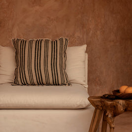 The Nordic Stripe Cushion Cover - Natural/Black - 50 x 50 cm