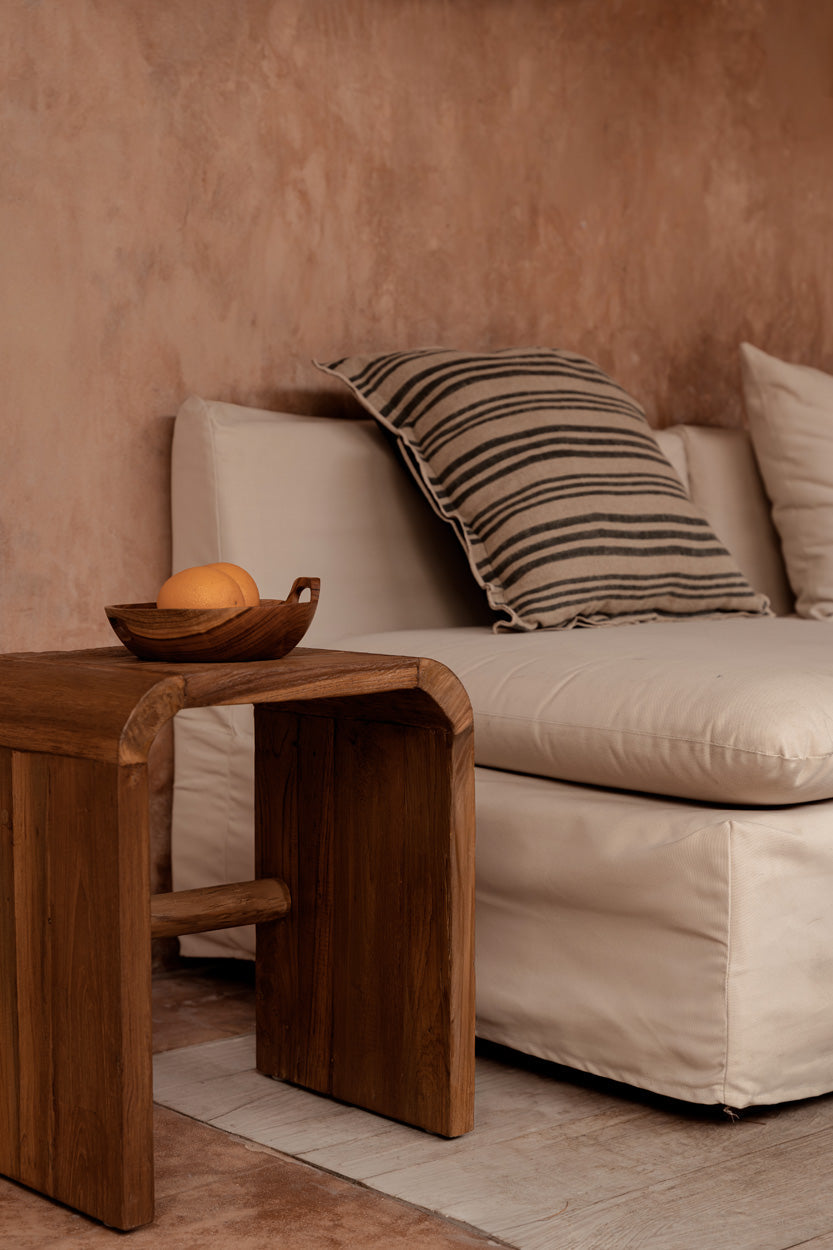 The Nordic Stripe Cushion Cover - Natural/Black - 50 x 50 cm