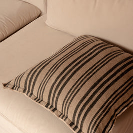 The Nordic Stripe Cushion Cover - Natural/Black - 50 x 50 cm