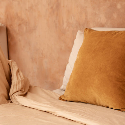 The Velvet Crush Cushion Cover - Mustard - 50x50