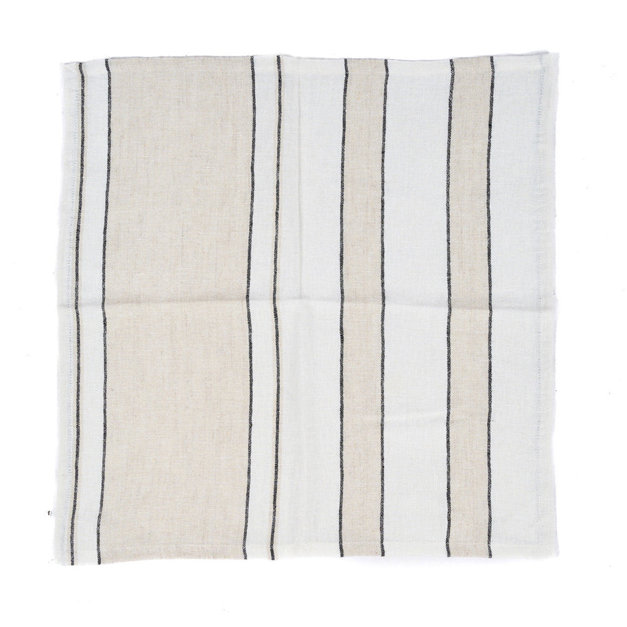 Die Provence-Serviette - Natur/Schwarz/Weiß - 45x45