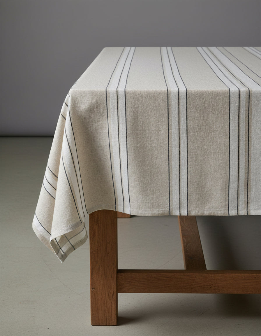 Provence tablecloth - natural black and white - 150 x 250 cm