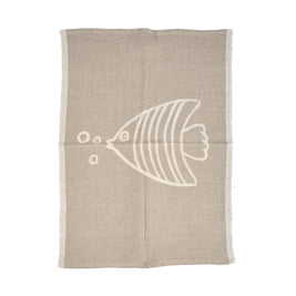 The Linen Fish Tea Towel - Natural White - 50 x 70 cm