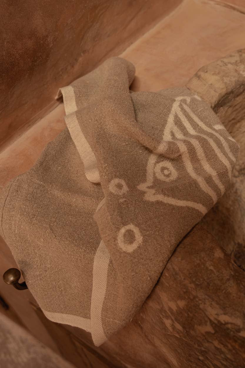 The Linen Fish Tea Towel - Natural White - 50 x 70 cm