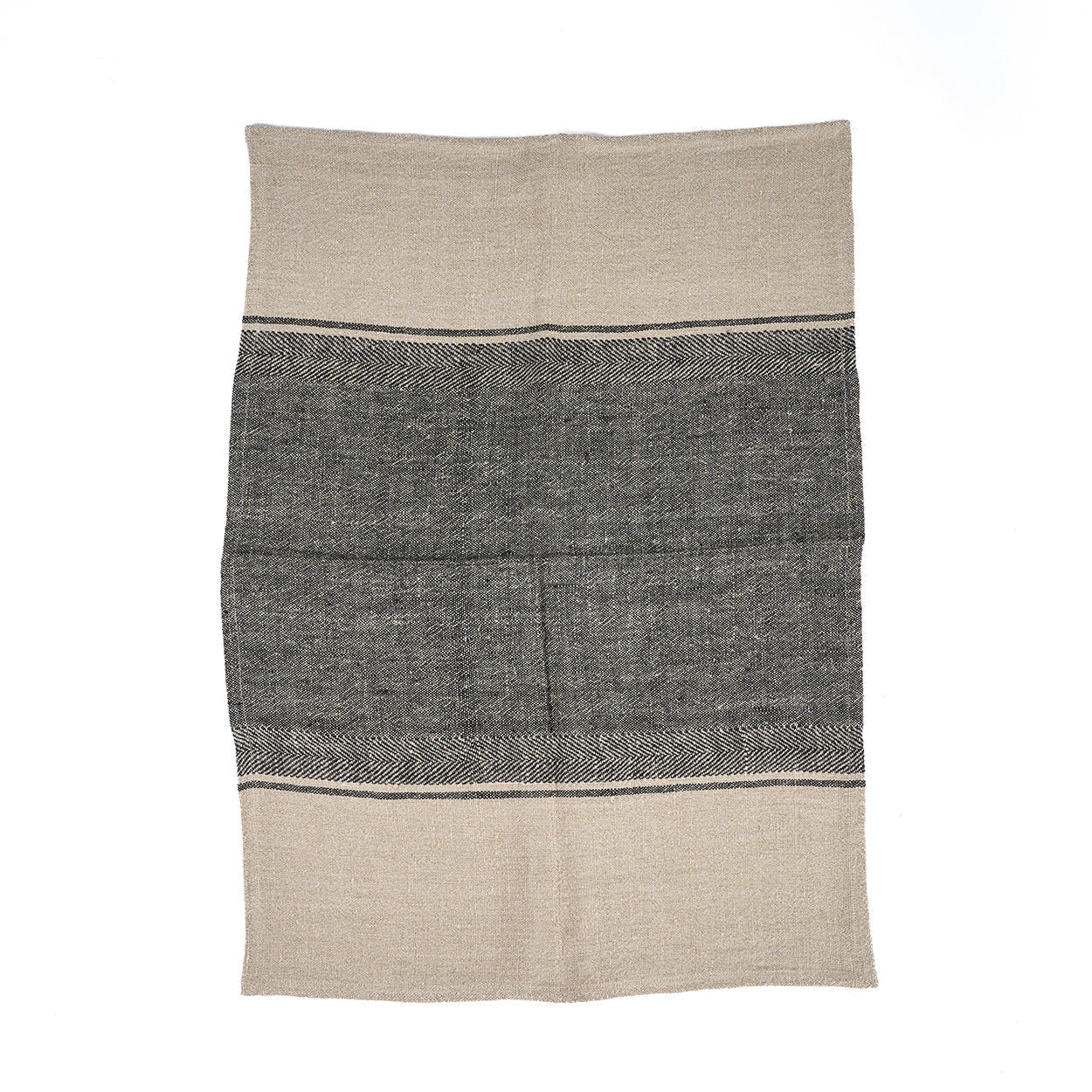 The Linen Moody Kitchen Towel - Natural black - 50 x 70 cm