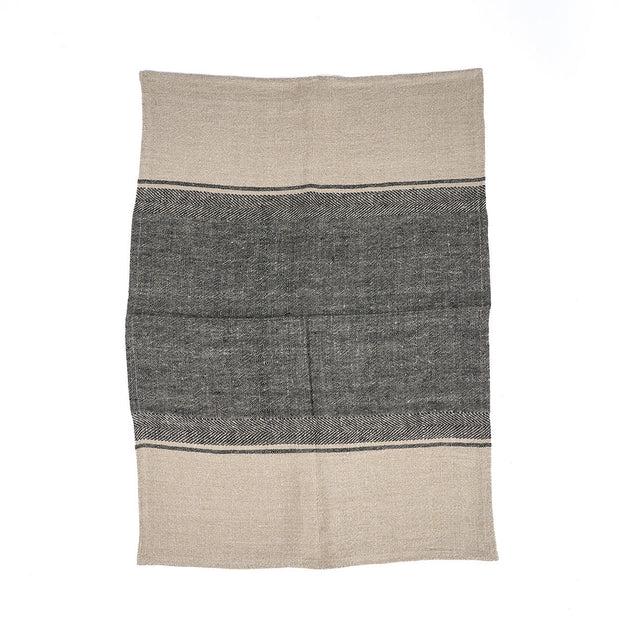 The Linen Moody Kitchen Towel - Natural black - 50 x 70 cm