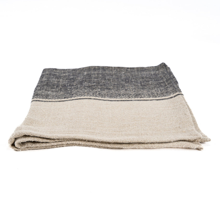 The Linen Moody Kitchen Towel - Natural black - 50 x 70 cm