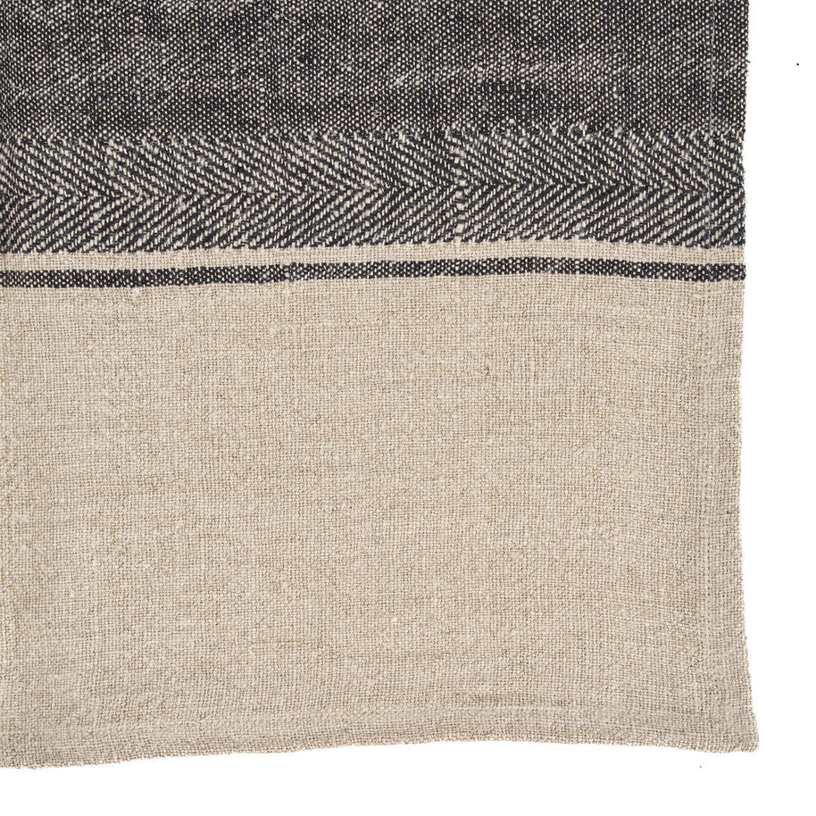 The Linen Moody Kitchen Towel - Natural black - 50 x 70 cm
