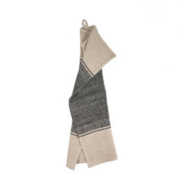 The Linen Moody Kitchen Towel - Natural black - 50 x 70 cm