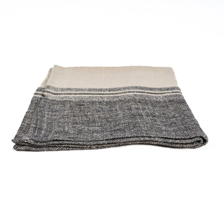 The Linen Moody Kitchen Towel - Natural black - 50 x 70 cm