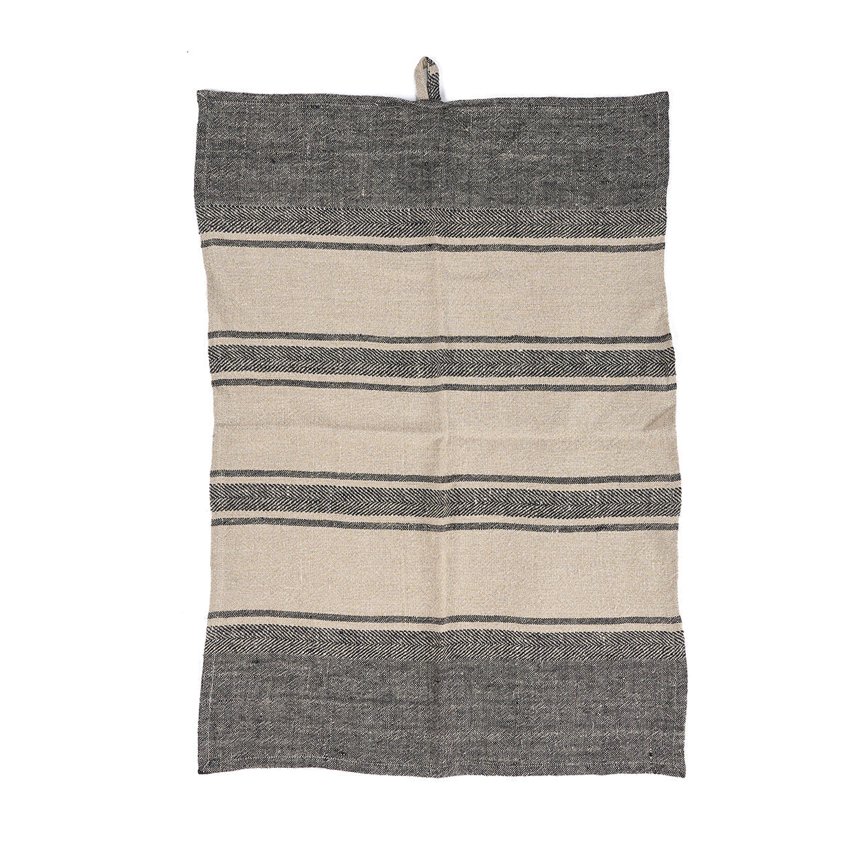 The Linen Dash Tea Towel - Natural Black - 50x70