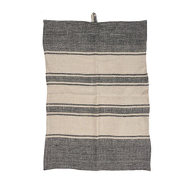 The Linen Dash Tea Towel - Natural Black - 50x70