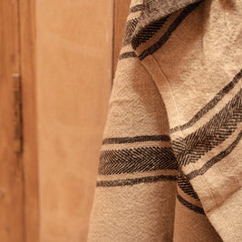 The Linen Smudge Kitchen Towel - Natural Black - 50x70