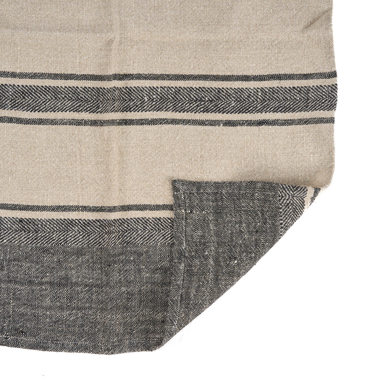 The Linen Smudge Kitchen Towel - Natural Black - 50x70