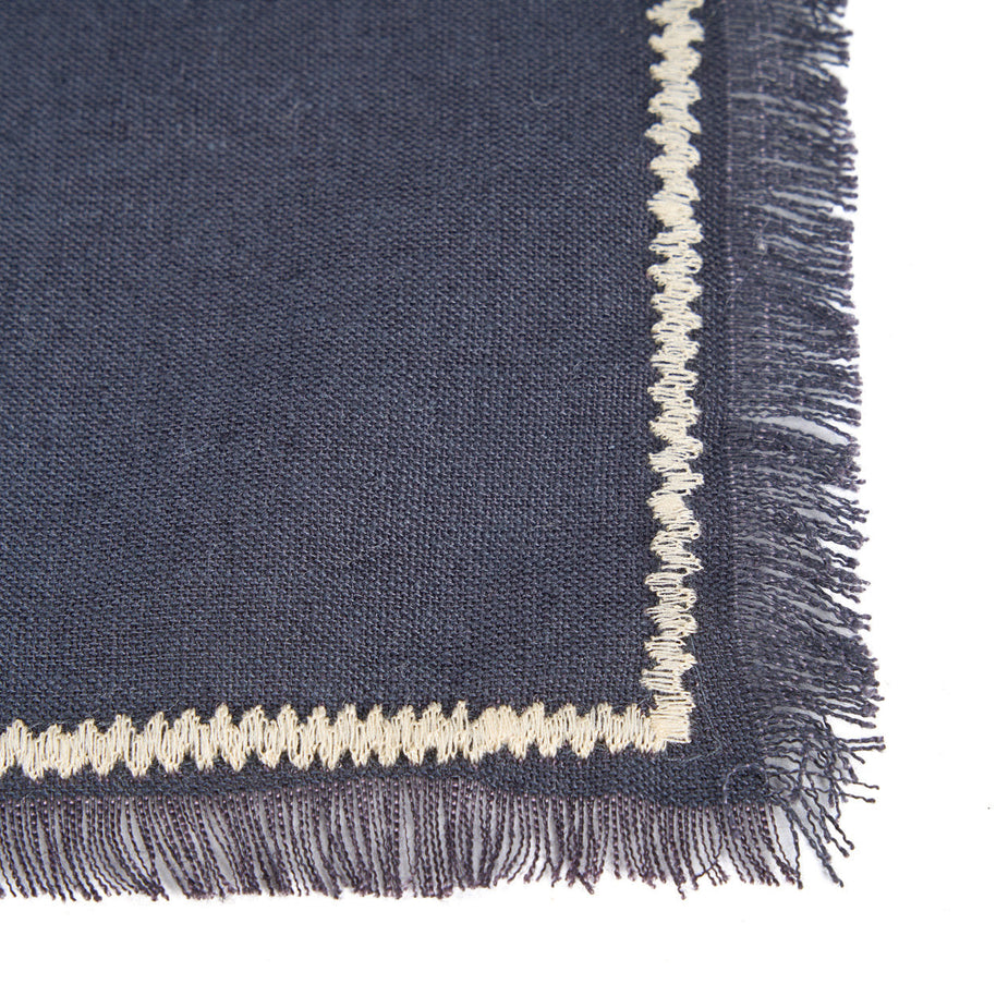 The Tuscany Napkin - Black Natural - 45x45