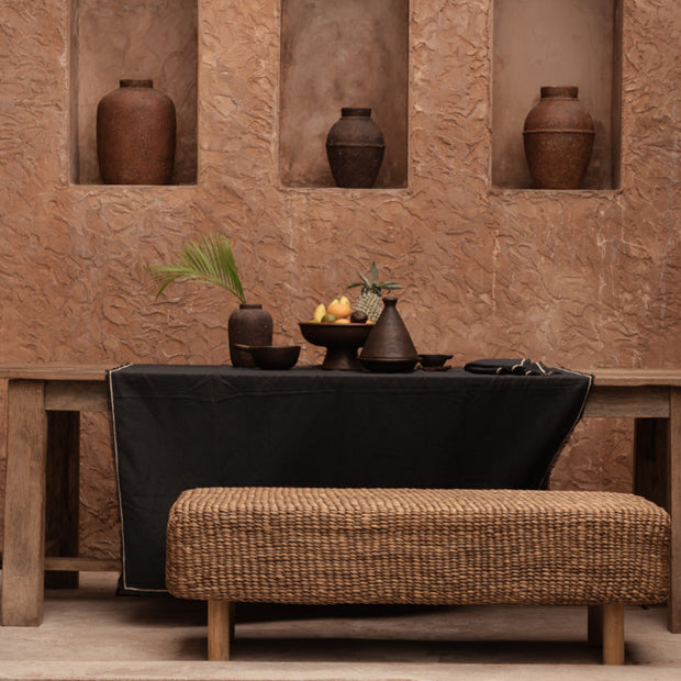 The Tuscany Tablecloth - Black Natural - 150x250