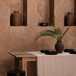 The Tuscany Tablecloth - Natural Black - 150x300