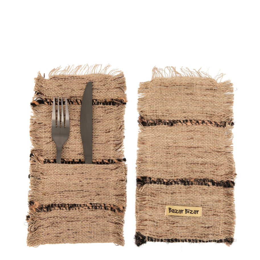 The Oh My Gee cutlery holder - beige and black