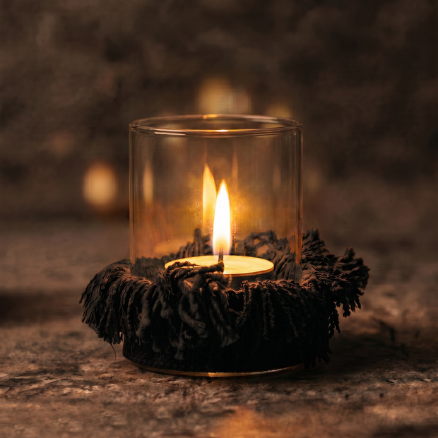 The Oh My Gee Candle Holder - Black Velvet - M
