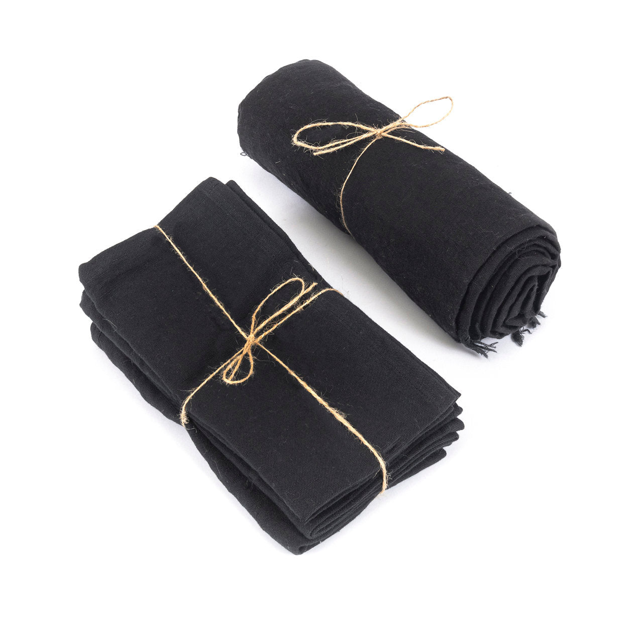 The linen tablecloth - black - 150 x 200 cm