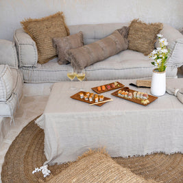 Linen tablecloth - beige - 150 x 250 cm