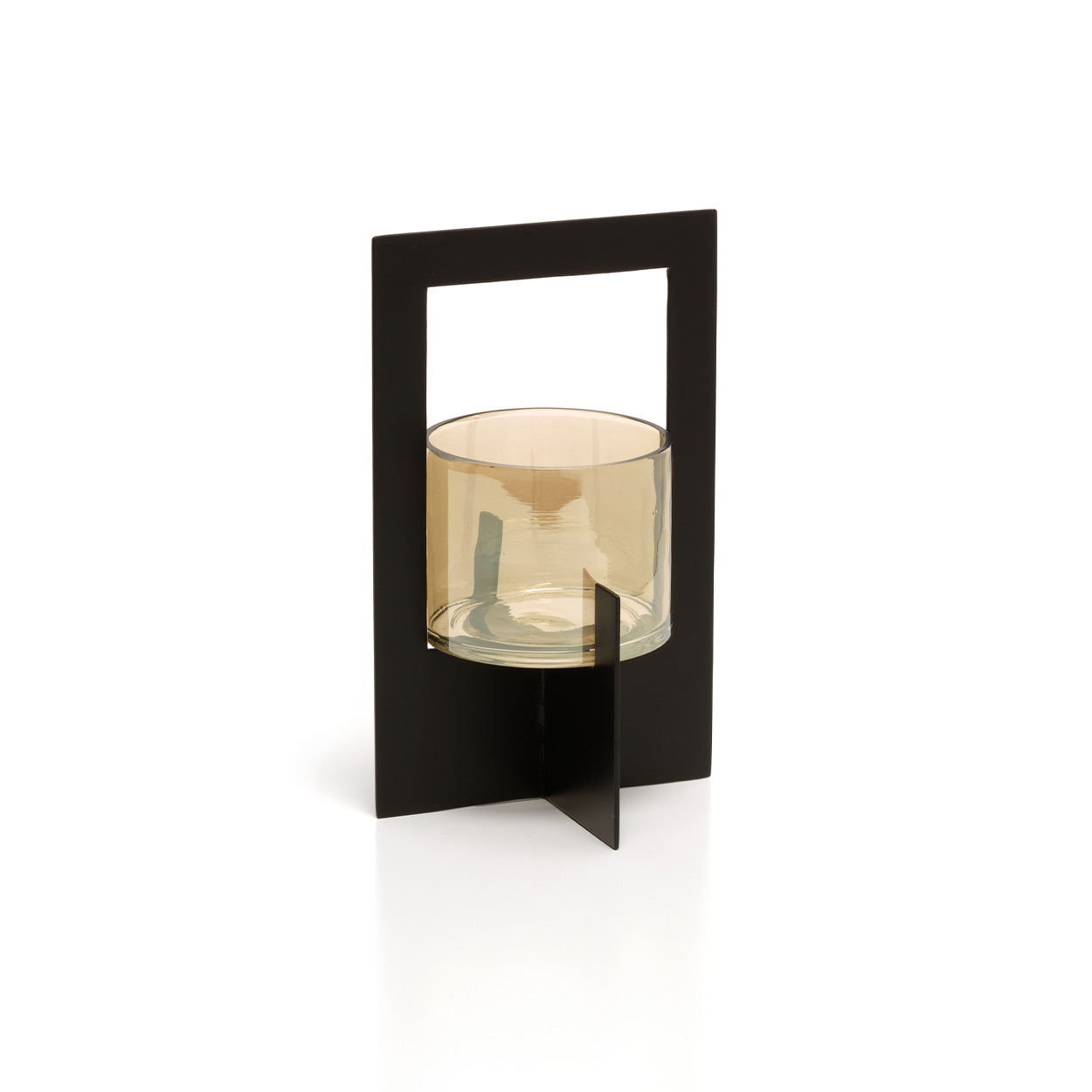 The Hurricane Framed Candle Holder - Black - Large