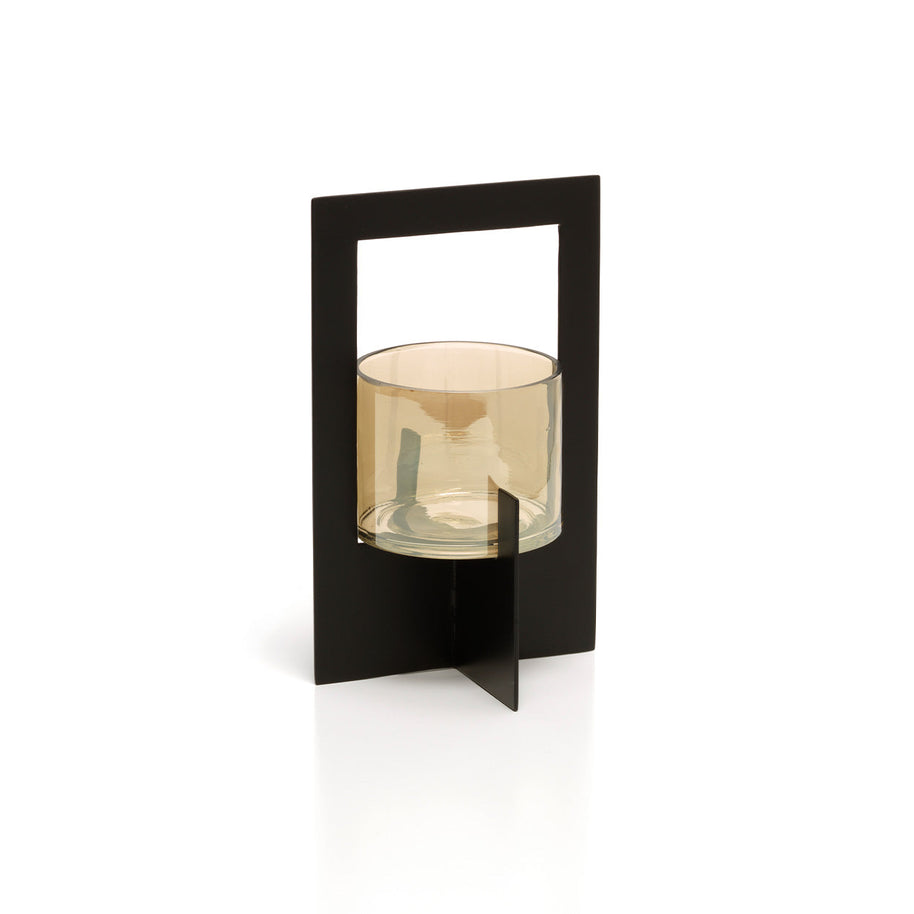 The Hurricane Framed Candle Holder - Black - Large