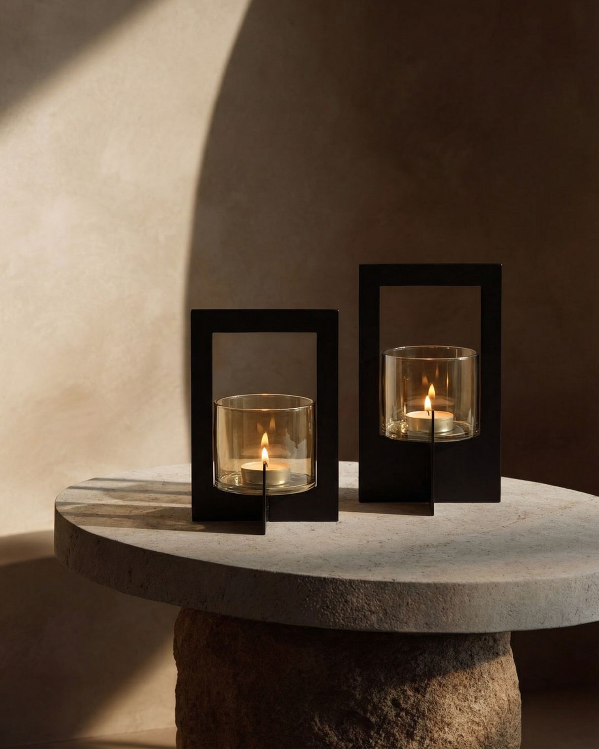 The Hurricane Framed Candle Holder - Black - Large