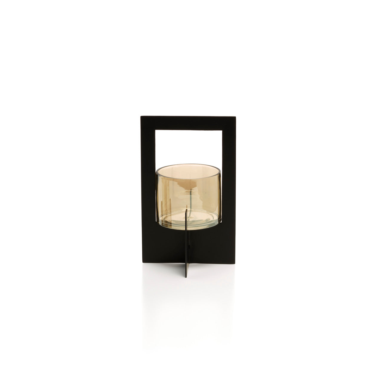 The Hurricane Framed Candle Holder - Black - Large