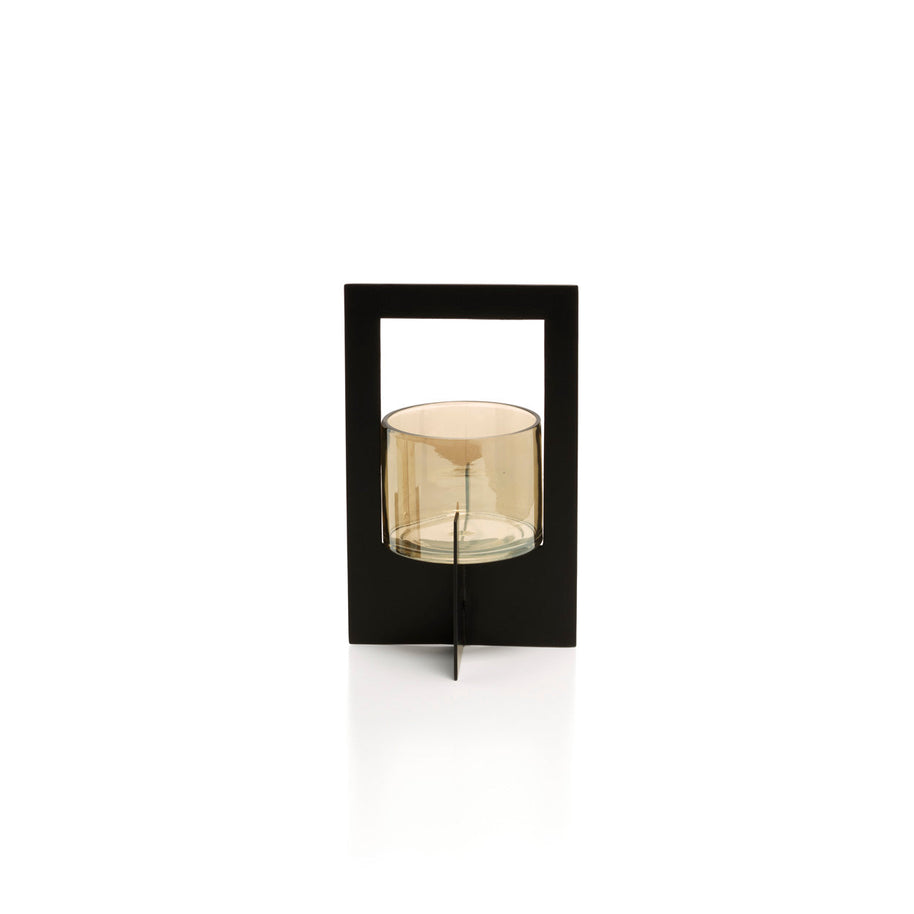 The Hurricane Framed Candle Holder - Black - Large