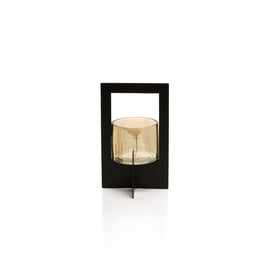 The Hurricane Framed Candle Holder - Black - Large