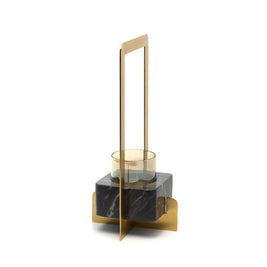 The Marbre d'Or Candle Holder - Gold/Black - Large