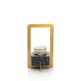 The Marbre d'Or Candle Holder - Gold/Black - Large