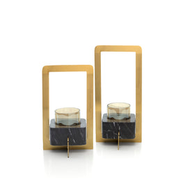 The Marbre d'Or Candle Holder - Gold/Black - M