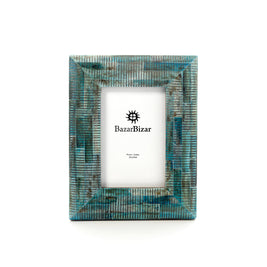 The Ocean Ripple Frame - Turquoise - 10 x 15 in