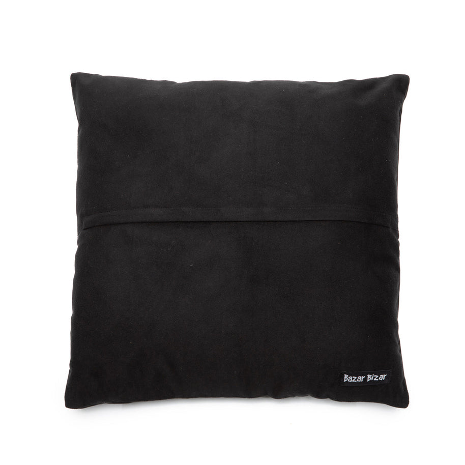 The Four-Panel Leather Cushion Cover - Black - 40 x 40 cm