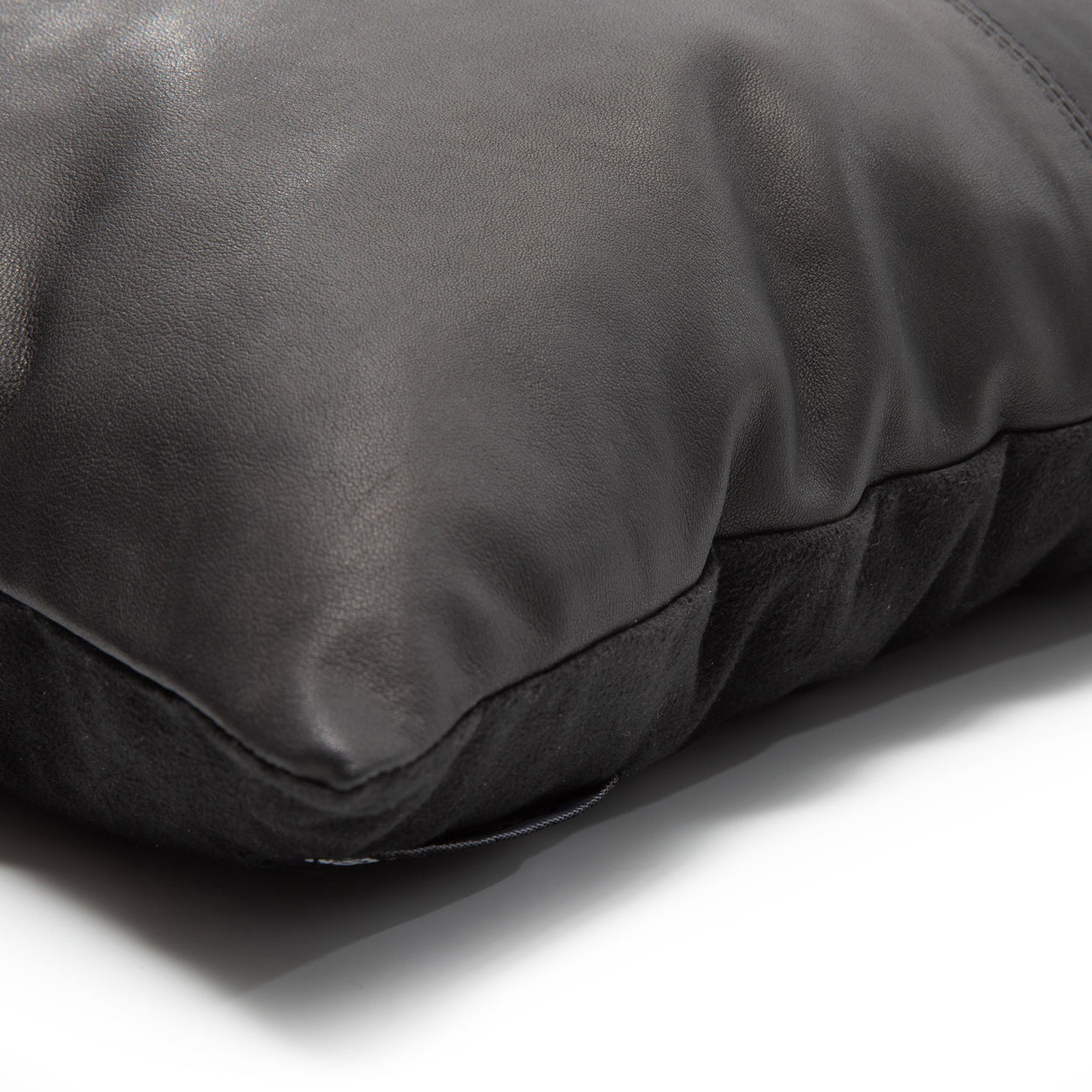 The Four-Panel Leather Cushion Cover - Black - 40 x 40 cm