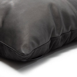 The Four-Panel Leather Cushion Cover - Black - 40 x 40 cm